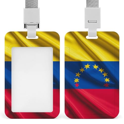 Ausweishalter, Motiv: Flagge von Venezuela, niedlich, mit Umhängeband, vertikale Kartenschutzhülle für Arbeit, Büro, Krankenschwester, medizinische Lehrer, Frauen Ausweishalter, Motiv: Flagge von Venezuela, niedlich, mit Umhängeband, vertikale Kartenschutzhülle für Arbeit, Büro, Krankenschwester, medizinische Lehrer, Frauen von ERSTSNCK