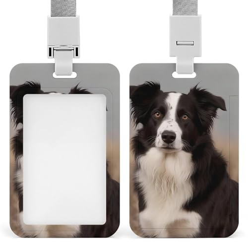 Border Collie Ausweishalter, niedlicher Arbeits-Namensschild-Clip mit Umhängeband, vertikale Kartenschutzhülle für Arbeit, Büro, Krankenschwester, medizinische Lehrer, Frauen Border Collie Ausweishalter, niedlicher Arbeits-Namensschild-Clip mit Umhängeband, vertikale Kartenschutzhülle für Arbeit, Büro, Krankenschwester, medizinische Lehrer, Frauen von ERSTSNCK