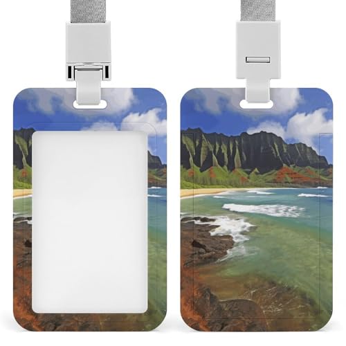Kauai Hawaii Ausweishalter, niedlicher Arbeitsnamensschild-Clip mit Umhängeband, vertikale Kartenschutzhülle für Arbeit, Büro, Krankenschwester, medizinische Lehrer, Frauen Kauai Hawaii Ausweishalter, niedlicher Arbeitsnamensschild-Clip mit Umhängeband, vertikale Kartenschutzhülle für Arbeit, Büro, Krankenschwester, medizinische Lehrer, Frauen von ERSTSNCK