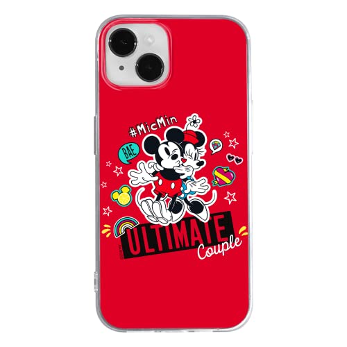 ERT GROUP Handyhülle für Apple iPhone 14 Original und offiziell Lizenziertes Disney Muster Mickey & Minnie 012 optimal an die Form des Handy angepasst, hülle aus TPU von ERT GROUP