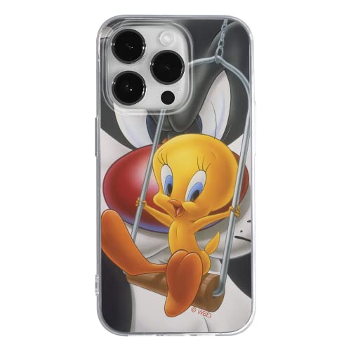 ERT GROUP Handyhülle für Apple iPhone 14 PRO Original und offiziell Lizenziertes Looney Tunes Muster Tweety 008 optimal an die Form des Handy angepasst, hülle aus TPU von ERT GROUP