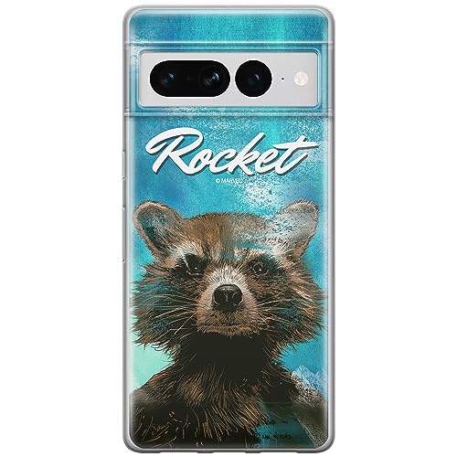 ERT GROUP Handyhülle für Google Pixel 7 PRO Original und offiziell Lizenziertes Marvel Muster Rocket 006 optimal an die Form des Handy angepasst, hülle aus TPU von ERT GROUP