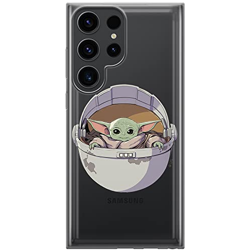 ERT GROUP Handyhülle für Samsung S23 Ultra Original und offiziell Lizenziertes Star Wars Muster Baby Yoda 026 optimal an die Form des Handy angepasst, teilweise transparent von ERT GROUP