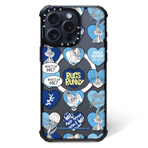 ERT GROUP Original und Offiziell Lizenziertes Looney Tunes Muster Bugs 021 Magnetisch Handyhülle für iPhone 15 PRO MAX Case, Zoll Kompatibel mit MagSafe, Cover aus Kunststoff TPU-Silikon, Transparent von ERT GROUP