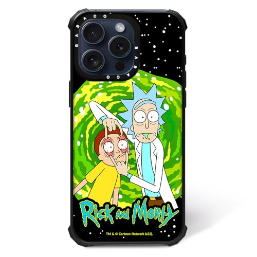 ERT GROUP Original und Offiziell Lizenziertes Rick and Morty Muster Rick & Morty 007 Magnetisch Handyhülle für IPHONE 15 PLUS Case, Zoll Kompatibel mit MagSafe, Cover aus Kunststoff TPU-Silikon, Black von ERT GROUP