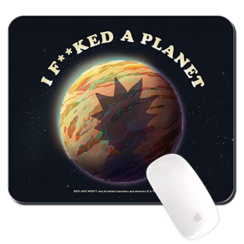 ERT GROUP Original und offiziell Lizenziertes Rick and Morty Mauspad, Muster Rick and Morty 030 Schwarz PC Computer Mauspad rutschfest 225 mm x 189 mm von ERT GROUP