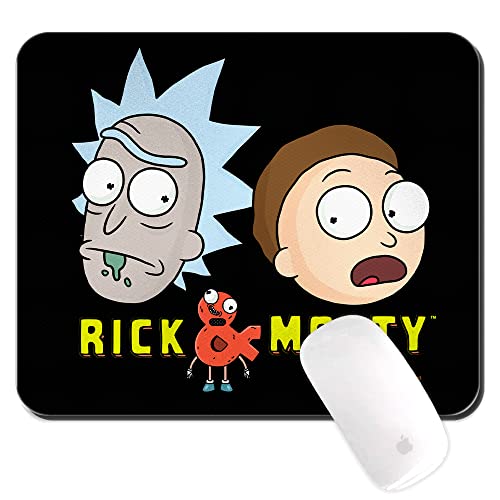 ERT GROUP Original und offiziell Lizenziertes Rick and Morty Mauspad, Muster Rick and Morty 032 Schwarz PC Computer Mauspad rutschfest 225 mm x 189 mm von ERT GROUP