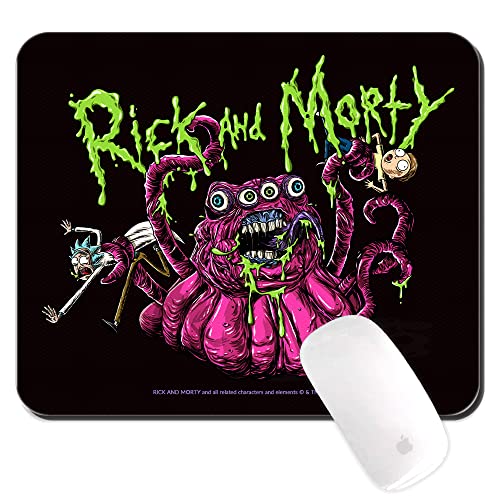 ERT GROUP Original und offiziell Lizenziertes Rick and Morty Mauspad, Muster Rick and Morty 036 Schwarz PC Computer Mauspad rutschfest 225 mm x 189 mm von ERT GROUP