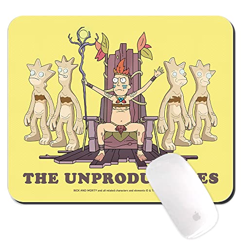 ERT GROUP Originales und offiziell Lizenziertes Rick and Morty Mauspad, Muster Rick and Morty 005, Gelb, PC-Computer-Mauspad, rutschfest, 225 mm x 189 mm von ERT GROUP