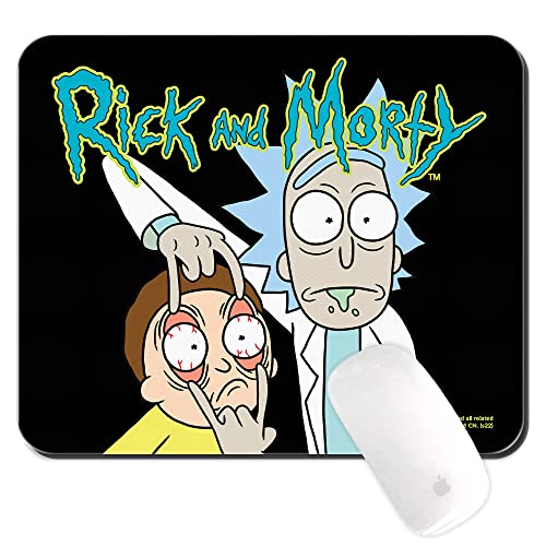 ERT GROUP Originales und offiziell Lizenziertes Rick and Morty Mauspad, Muster Rick and Morty 007 Schwarz PC Computer Mauspad rutschfest 225 mm x 189 mm von ERT GROUP