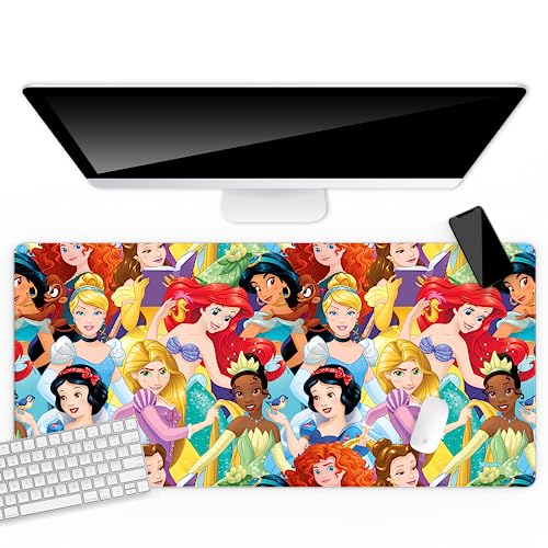 Ert Group Die offiziell lizenzierte Disney-Schreibtischunterlage, Motiv: Princesses 001 Multicoloured, rutschfest, 80 x 40 cm von ERT GROUP