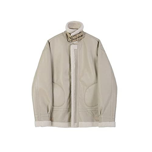 ERTGHH Yrf Daunenjacke Herren Winter Pelzjacke Lammfell Gepolsterte Daunenjacke (Größe: X-Large) von ERTGHH