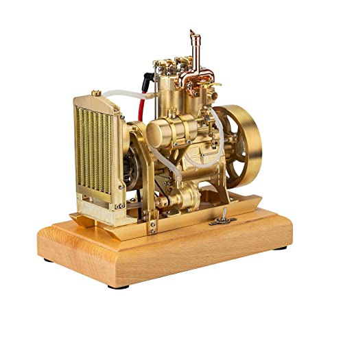 ERTY 2 Zylinder Motor Bausatz Benzin Verbrennungsmotor Modellbau 5cc Vertikal Engine für Traktor Mechanischer Modell Motor Physik Spielzeug, 18 x 18 x 10cm von ERTY