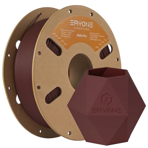 ERYONE 3D Drucker Matte Filament PLA 1 kg 1 Spool, 1.75mm +/-0.03mm, Matte Rubin Rot von ERYONE