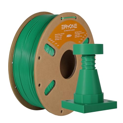 ERYONE ABS Plus Filament 1,75 mm +/- 0,03 mm, ABS Pro ABS+ 3D-Druckerfilament für die meisten FDM 3D-Drucker, 1 kg/Spule, Grün von ERYONE