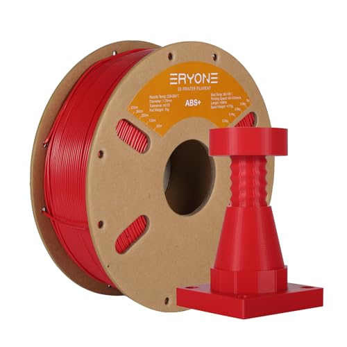 ERYONE ABS Plus Filament 1,75 mm +/- 0,03 mm, ABS Pro ABS+ 3D-Druckerfilament für die meisten FDM 3D-Drucker, 1 kg/Spule, Rot von ERYONE