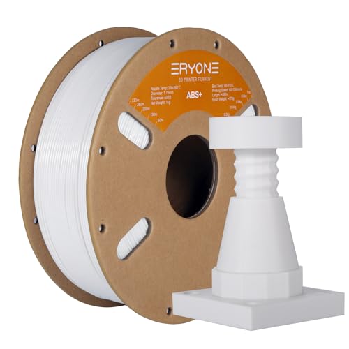 ERYONE ABS Plus Filament 1,75 mm +/- 0,03 mm, ABS Pro ABS+ 3D-Druckerfilament für die meisten FDM 3D-Drucker, 1 kg/Spule, Weiß von ERYONE