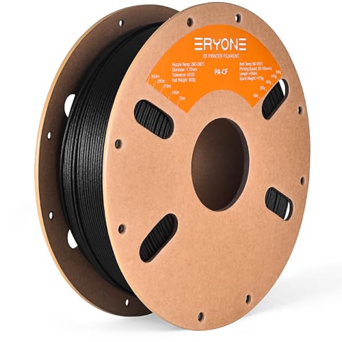 ERYONE Carbon Fiber PA12 Nylon Filament 1.75mm +/-0.03mm for 3D Printer, 800g/Spool von ERYONE