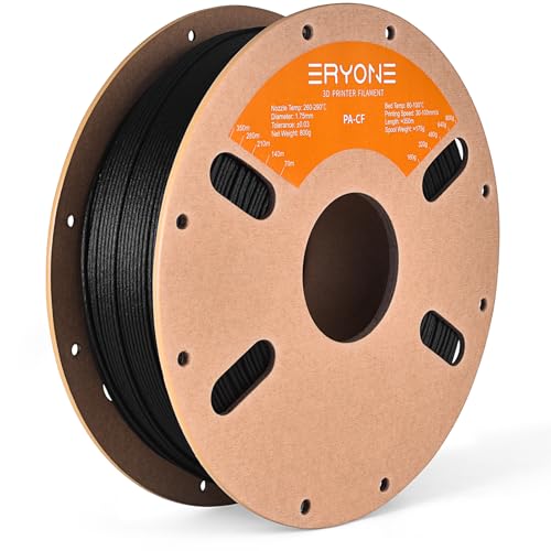 ERYONE Carbon Fiber PA6 Nylon Filament 1.75mm +/-0.03mm for 3D Printer, 800g/Spool von ERYONE