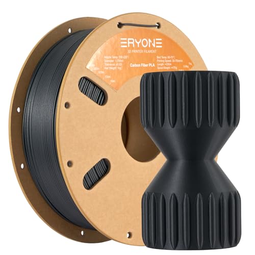 ERYONE Carbon Fibre Filament PLA 1.75 mm, 0.03 mm,PLA Filament for 3D Printer, 1 kg/Spool, Schwarz von ERYONE
