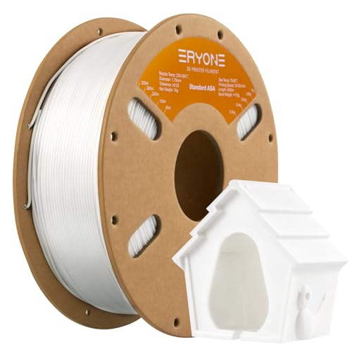 ERYONE Engineering Filament, 1.75 mm 3D Printing ASA Filament, Dimensional Accuracy +/- 0.03mm, Fit Most FDM 3D Printers, ASA White 1kg Spool (2.2LBS) von ERYONE