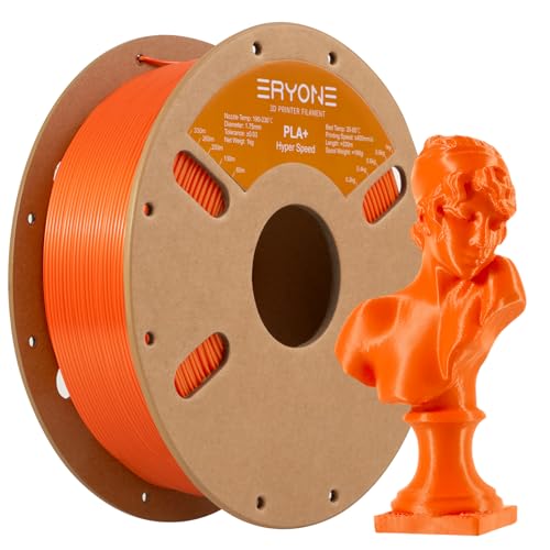 ERYONE High Speed Filament PLA+ 1.75mm +/- 0.03mm, 3D Printing PLA Pro Filament Fit Most FDM Printer, 1kg (2.2LBS) / Spool,Orange von ERYONE