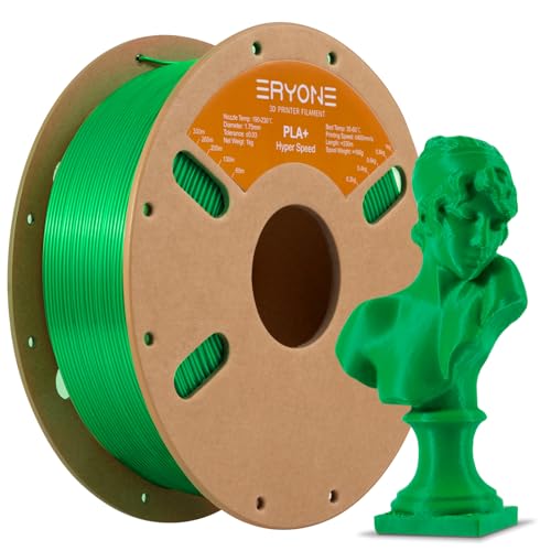 ERYONE High Speed Filament PLA+ 1.75mm +/- 0.03mm, 3D Printing PLA Pro Filament Fit Most FDM Printer, 1kg / Spool, Green von ERYONE