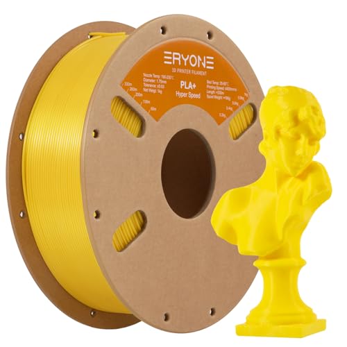 ERYONE High Speed Filament PLA+ 1.75mm +/- 0.03mm, 3D Printing PLA Pro Filament Fit Most FDM Printer, 1kg (2.2LBS) / Spool, Yellow von ERYONE