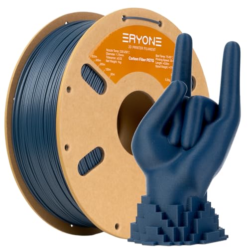 ERYONE PETG Carbon Fibre Filament 1.75mm +/- 0.03mm, for 3D Printer, 1 kg/Spool,Blau von ERYONE