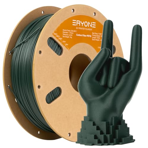 ERYONE PETG Carbon Fibre Filament 1.75mm +/- 0.03mm, for 3D Printer, 1 kg/Spool,Olivgrün von ERYONE