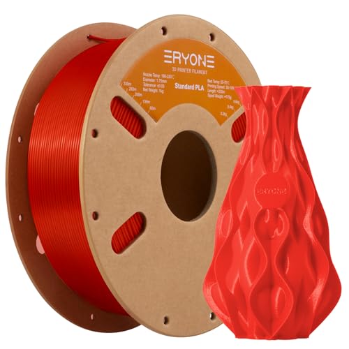 ERYONE PLA Filament 1.75 mm, 3D-Drucker Filament PLA, 0,03 mm, 1 kg/Spule, Rot von ERYONE