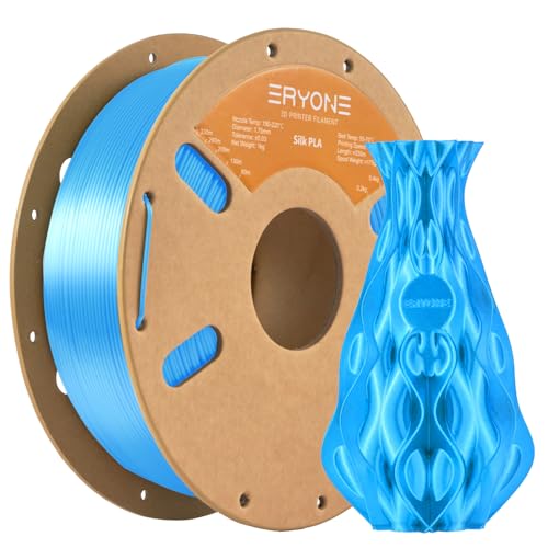 ERYONE Silk PLA Filament 1.75 mm, 3D-Drucker Filament PLA, 0,03 mm, 1 kg/Spule, Silk Blau von ERYONE