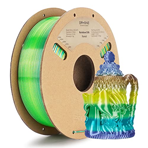 ERYONE Silk Rainobw PLA Filament PLA 1.75mm, 3D-Drucker Silk PLA Filament, 0,03 mm, 1kg / Spule, Forest Rainbow von ERYONE