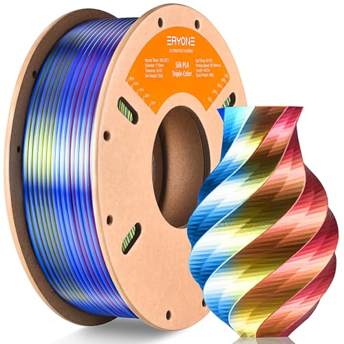 ERYONE PLA Silk Shiny 3D Drucker Filament 1.75mm, Seide Dreifarbiges PLA Filament, Coextrusion Silk PLA Filament, Multicolor PLA, +/- 0.03mm, 250g(0.55lbs)/Spule, Rot Gelb Blau ERYONE PLA Silk Shiny 3D Drucker Filament 1.75mm, Seide Dreifarbiges PLA Filament, Coextrusion Silk PLA Filament, Multicolor PLA, +/- 0.03mm, 250g(0.55lbs)/Spule, Rot Gelb Blau von ERYONE