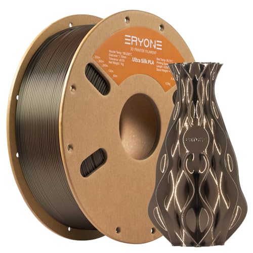 ERYONE Ultra Silk PLA Filament voor 3D Druker, 1.75mm+/-0.03mm, 1kg/Spool, Dunkles Gold von ERYONE