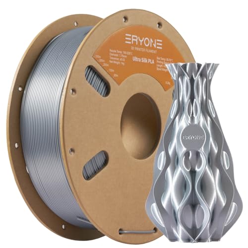 ERYONE Ultra Silk PLA Filament voor 3D Druker, 1.75mm+/-0.03mm, 1kg/Spool, Silber von ERYONE