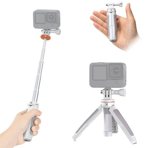 ERYUE Selfie-Stick-Stativ,Sportkamera, ausziehbares Selfie-Stick-Stativ, Aluminiumlegierung, 32 cm/12,6 Zoll max. Höhe: 2 kg, Tragfähigkeit, Ersatz für Hero 12/11/10/9, Vlog, Live-Streaming, von ERYUE