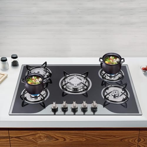 5-Flammig Gaskochfeld, ERnonde 5 Flammen Gasherd Einbauherd Stove Gehärtetes LPG/NG Glas 5-Flammen-Gaskochfeld für Zuhause Hausküchen, Restaurants, Paneel-Dicke7mm, Empfohlene Öffnungsgröße 73 * 47cm 5-Flammig Gaskochfeld, ERnonde 5 Flammen Gasherd Einbauherd Stove Gehärtetes LPG/NG Glas 5-Flammen-Gaskochfeld für Zuhause Hausküchen, Restaurants, Paneel-Dicke7mm, Empfohlene Öffnungsgröße 73 * 47cm von ERnonde