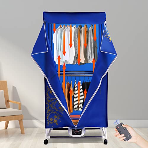 Elektrisch Wäschetrockner, ERnonde Doppellagige Tragbaren Trockner Reisetrockner Maschine Klappbarer Wäschetrocknung mit Fernbedienung, für Trocknen Kleidung, Handtücher, Jeans, Blau Elektrisch Wäschetrockner, ERnonde Doppellagige Tragbaren Trockner Reisetrockner Maschine Klappbarer Wäschetrocknung mit Fernbedienung, für Trocknen Kleidung, Handtücher, Jeans, Blau von ERnonde