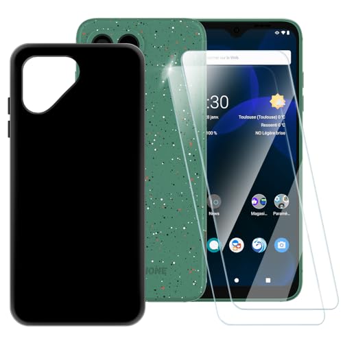 Bedruckte TPU-Hülle + 2er-Pack Displayschutzfolie aus gehärtetem Glas, kompatibel mit Fairphone 4, künstlerische schlanke, stoßfeste Abdeckung, kratzfest, vollständiger Schutz von ESACMOT