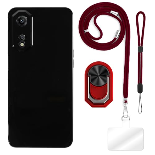 ESACMOT Schutzhülle kompatibel mit ZTE Nubia Neo 2 5G Z2352N (17,1 cm / 6,7 Zoll), verstellbare Umhängebänder, weiche Handschlaufe, Fingerringhalter im Mecha-Stil mit Ständer von ESACMOT