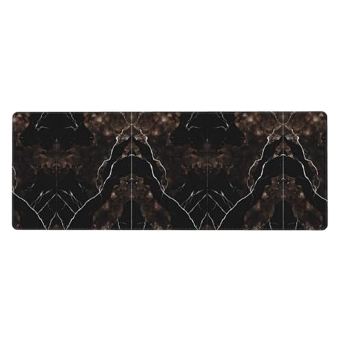ESASAM Mauspad mit schwarzem rotgoldenem Marmor, 76,2 x 203,2 cm, verdicktes Design, bequemer zu bedienen von ESASAM