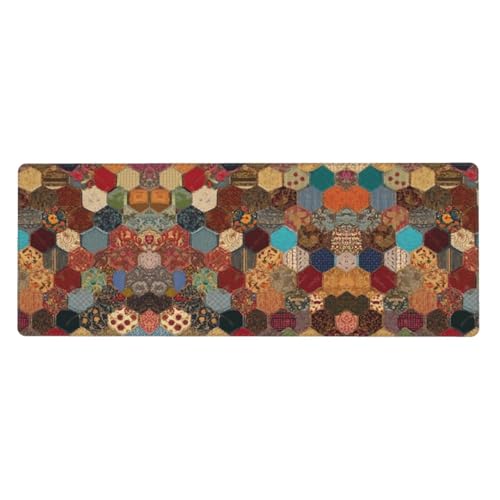ESASAM Patchwork-Mauspad im afrikanischen Stil, 30 x 80 cm, verdicktes Design, bequemer zu bedienen von ESASAM