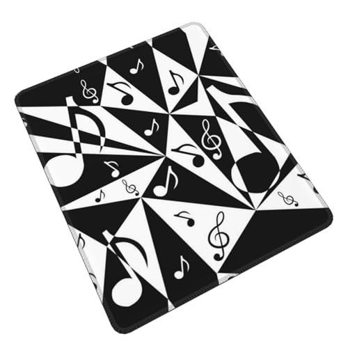 ESASAM Verdicktes bedrucktes Gummi-Mauspad (vertikal), stilvolles Musiknoten-Muster, umweltfreundlich und langlebig von ESASAM