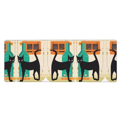 Mauspad mit Katzenmotiv aus der Mitte des Jahrhunderts, 76,2 x 203,2 cm, verdicktes Design, bequemer zu bedienen Mauspad mit Katzenmotiv aus der Mitte des Jahrhunderts, 76,2 x 203,2 cm, verdicktes Design, bequemer zu bedienen von ESASAM