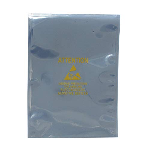 ESDELES 100 Stück offene ESD wiederverschließbare Beutel Premium Ziplock antistatische Abschirmung Beutel mit Druck antistatisch verschließbar (150 x 200 mm) für PC Motherboard LCD Open Top & printing von ESDELES