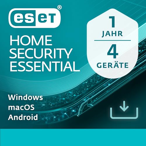 ESET HOME Security Essential 2024 | 4 Geräte | 1 Jahr | inklusive Sicheres Banking & Surfen, Sicheres Heimnetzwerk, Webcam-Schutz | Windows, macOS und Android | Aktivierungscode per E-Mail von ESET