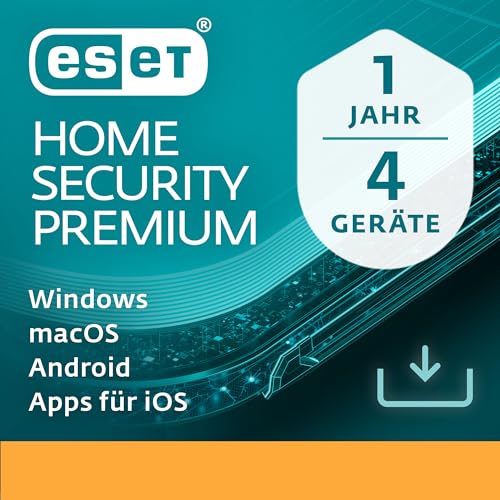 ESET HOME Security Premium 2025 | 4 Geräte | 1 Jahr | inklusive Passwort Manager, Datenverschlüsselung, Browserschutz & Privatsphäre | Windows, MacOs, Android oder iOS | Aktivierungscode per E-Mail von ESET