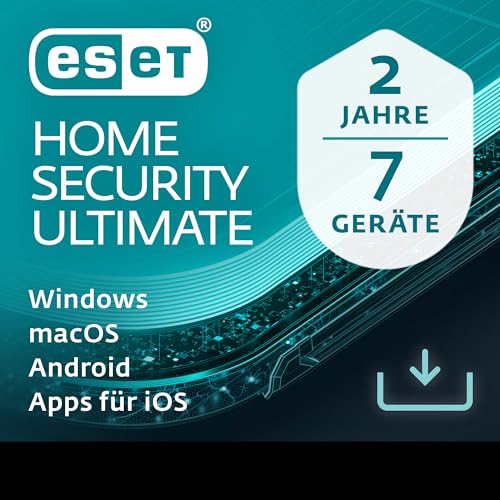 ESET HOME Security Ultimate 2025 | 7 Geräte | 2 Jahre | inklusive Firewall, VPN, Passwort-Manager und Datenverschlüsselung | Windows, macOS, Android und iOS Apps | Aktivierungscode per E-Mail von ESET
