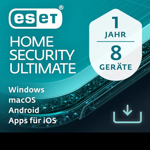 ESET HOME Security Ultimate 2025 | 8 Geräte | 1 Jahr | inklusive Firewall, VPN, Passwort-Manager und Datenverschlüsselung | Windows, macOS, Android und iOS Apps | Aktivierungscode per E-Mail von ESET